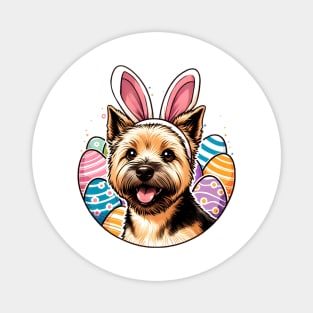 Norwich Terrier Enjoys Easter with Bunny Ears Fun Magnet